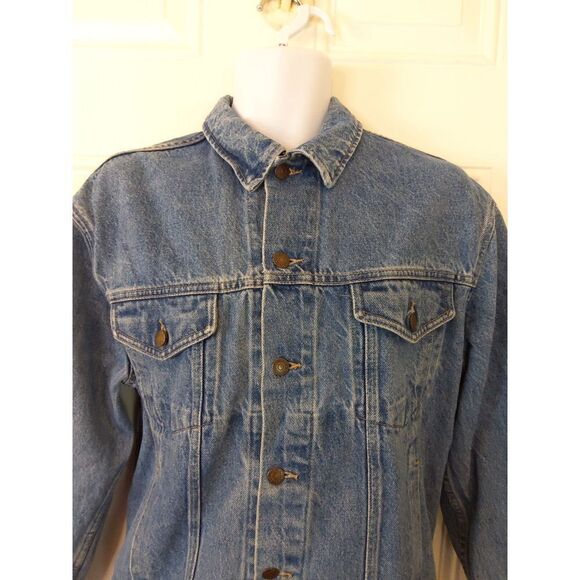 EST 1976 men's blue button front jean jacket with four front pockets - Picture 2 of 12